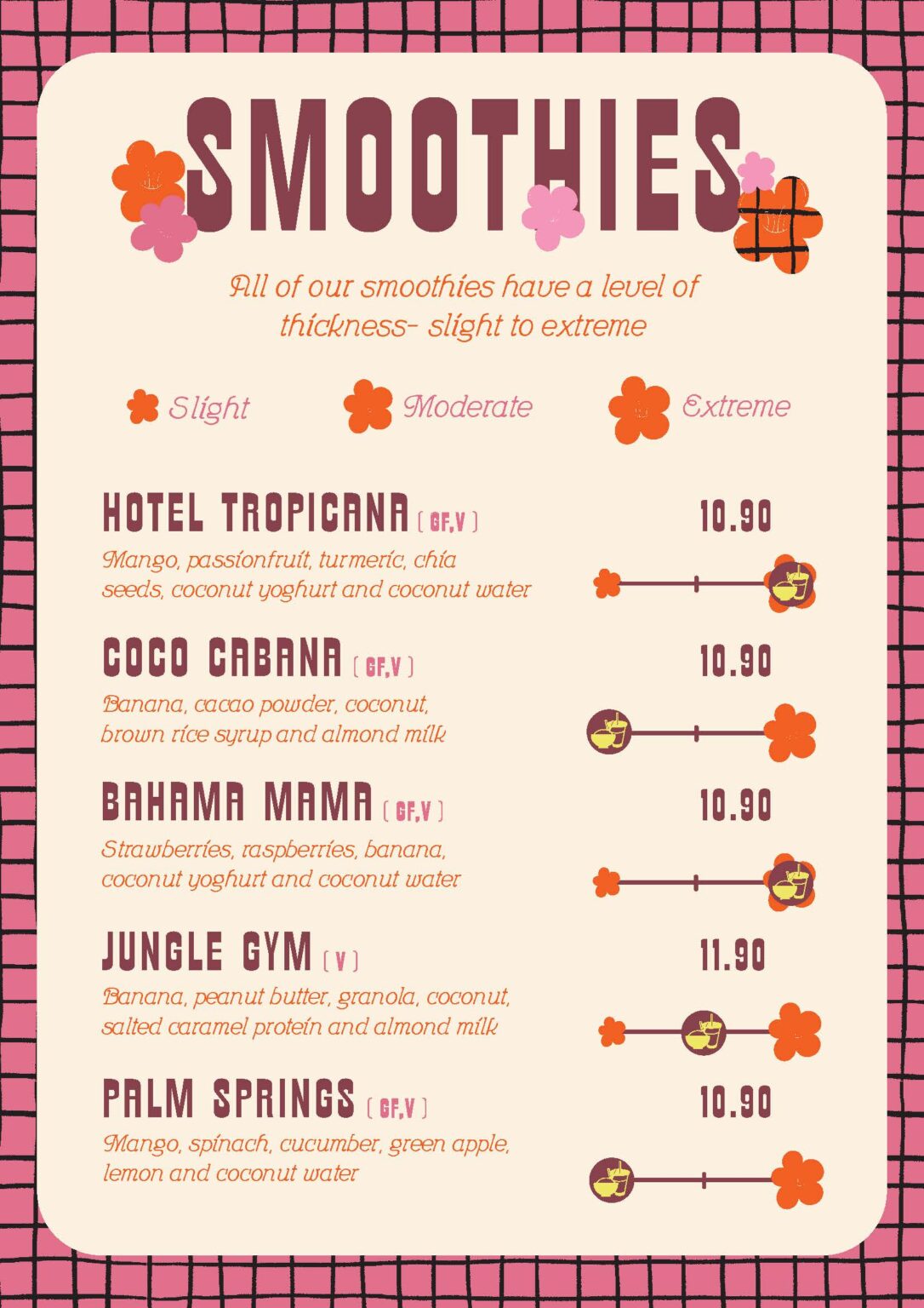 Smothies and Acai Menu Poke Geelong